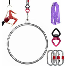 Compact 17-Inch Single Point Lyra Hoop for Kids & Adults - I for Beginners in Aerial Yoga & Circus Arts
