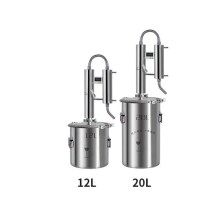 Premium 304 Stainless Steel Home Distilling Kit - 12L & 20L Capacity for Alcohol, Moonshine, Vodka, Whisky, Brandy, Water, and Juice