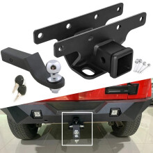 Heavy-Duty 2-Inch Rear Towing Hitch Receiver with Shackle for Jeep Wrangler JK (2007-2017)