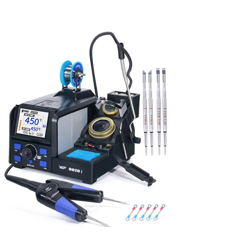Wep 982D Iii Precision Soldering Iron Station With Tweezers - I For Microscope Soldering & Electronics, Quick Heat & Temperature Calibration 313044494422