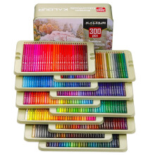 Kemila 300-Piece Oil Colored Pencil Set with Iron Box - Premium Graffiti & Sketching Art Supplies Kit