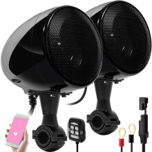 600W Motorcycle Audio System: Waterproof 4-Inch Bluetooth Speakers with Multimedia Stereo Amplifier, FM Radio, AUX, MP3, USB