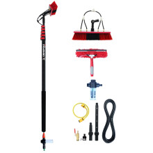 Telescopic 30 ft Water Fed Window Cleaning Pole Kit with Extendable Brush for Solar Panel Washing