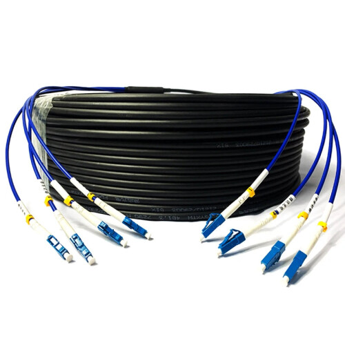 Durable Outdoor Armored Optical Cable - Multi-Mode, 150m, 2-12 Core Options, SC/FC/LC/ST Connectors