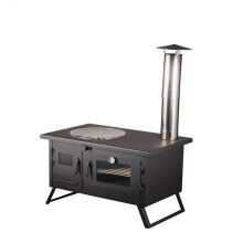 Compact Stainless Steel Foldable Camp Stove - Portable Lightweight BBQ & Tent Heating Solution for Outdoor Cooking