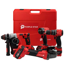 Milwaukee 4-in-1 Cordless Jobsite Tool Set: Brushless Power Wrench, Drill, Angle Grinder & Hammer Replica in Red