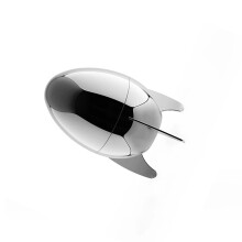 Modern Luxury Stainless Steel Coffee & Ice Cream Spoon Set - Creative Tableware Gift with Rocket Egg Decor