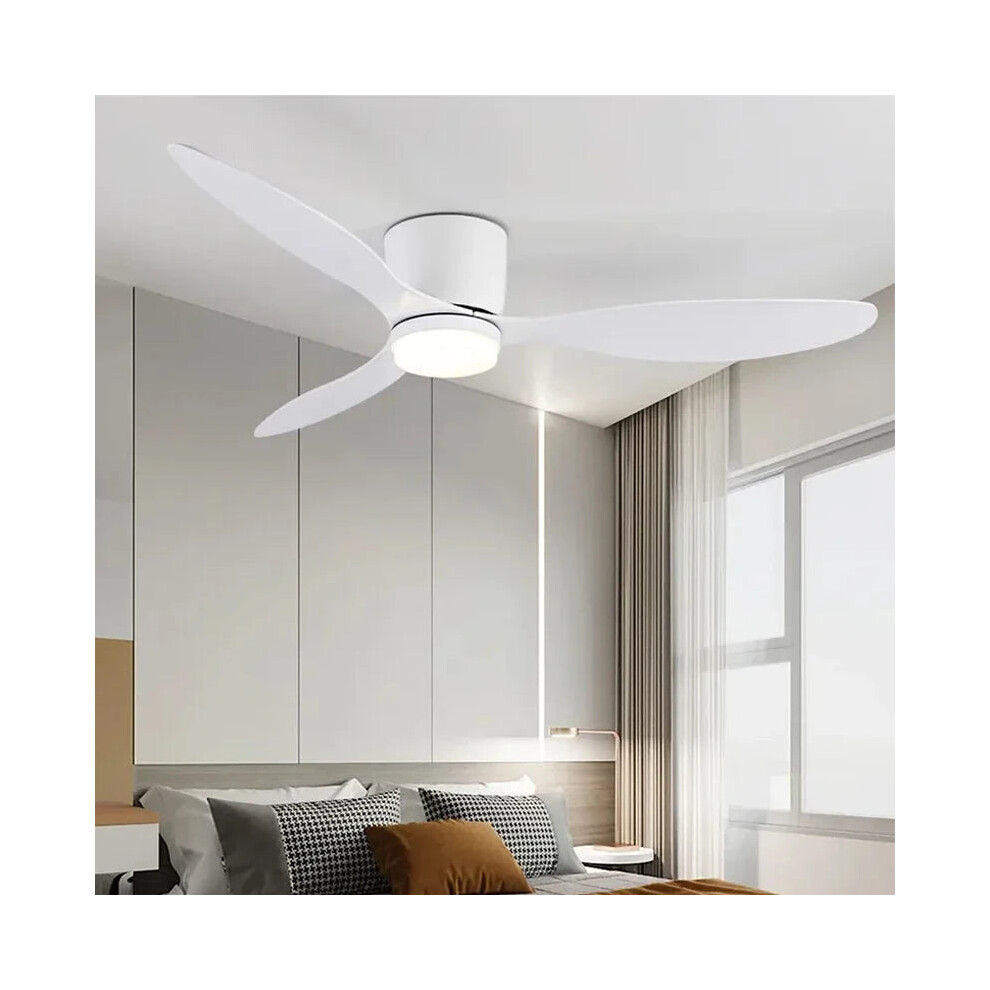 White/Light Xingoo Ultra-Thin 17Cm Ceiling Fan With & Remote Control - Sleek Low-Profile Dc Fan For Low Ceilings