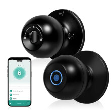 Smart Fingerprint Door Lock with Brushed Nickel Handle - Privacy Mortice Knob & Tuya BLE App Control