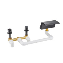 Brushed Nickel Waterfall Spout Basin Faucet with Hot & Cold Mixer - Elegant Single Handle Bathroom Tap