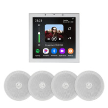 Smart Home Wall Amplifier: 4-Inch Android 11 WiFi Speakers with Alexa & Tuya Control