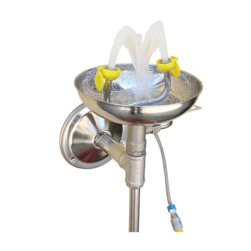 Premium Yellow Coated ABS Wall-Mounted Emergency Eye Washer