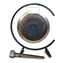 40cm Professional Bronze Wind Gong with C-Type Stand for Sound Therapy & Meditation