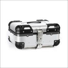22L Universal Motorcycle Rear Top Case - Waterproof Aluminum Trunk with Key Lock for Secure Storage