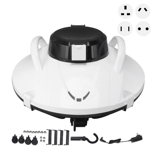 Smart Self-Parking Robotic Pool Cleaner - Adaptive Speed & Small Stone Navigation, 100-240V