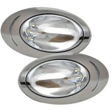 12V Side Mount LED Docking & Backup Light Pair - 316 Stainless Steel for Marine, Boat, and RV