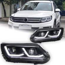 VW Tiguan 2013-2016 LED Headlights with Projector Lens, DRL Angel Eye, and Turn Signal Auto Accessories by AKD Car Styling