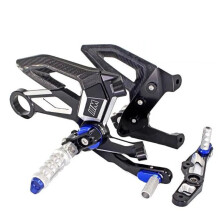 Carbon Fiber Adjustable Rearset Foot Pegs with Heel Wing for BMW S1000RR/M1000RR (2019-2023) & S1000R/M1000R (2021-2024)