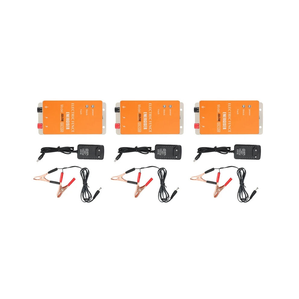 High-Voltage Solar Electric Fence Charger - 3-Pack, 10Km Range For Horse, Cattle, And Poultry Farms, Eu Plug 711181773798