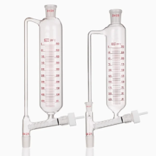 Cylindrical Powder Feeding Funnel Set - 100ml, 250ml, 500ml, 1000ml - Standard Mouth with Upper and Lower Grinding Mouth 24