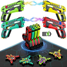 Vatos Laser Tag Set: 4 Electric Infrared Guns & Vests for Kids & Teens - Indoor/Outdoor Shooting Game