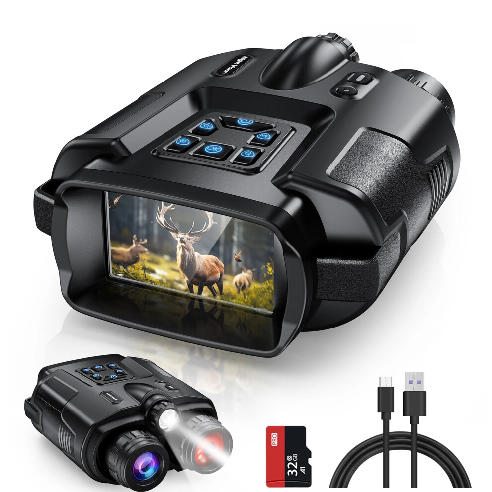 4K Infrared Tactical Binoculars With Usb Rechargeable 8X Digital Zoom For Hunting, Camping & Boating - Full 600M Hd Dark 313051735716