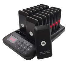 Efficient Wireless Buzzer Pager System for Coffee Shops, Dessert Bars, Burger Joints, Food Courts, and Clinics - No Vibration Feature
