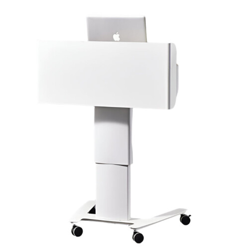 Compact Mobile Standing Lectern - White, Versatile for Classrooms, Offices, and Conferences