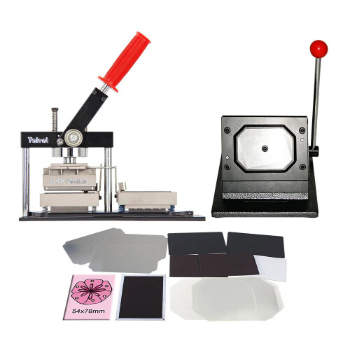 Premium Rectangle 54x78mm Button Maker Kit with Paper Cutter & 1000 Magnet Buttons