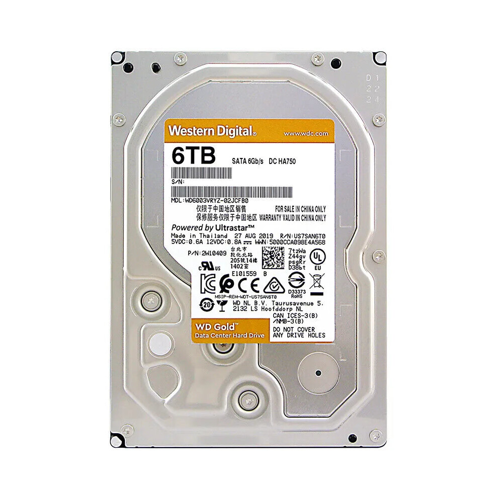 Gold Western Digital Wd 6Tb 3.5 Enterprise Hdd - Sata 7200 Rpm (Wd6003vryz)