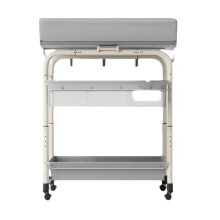 Multifunctional Baby Bath Basin & Diaper Table: Newborn Healthcare Station with Adjustable Infant Bed and Sitting Bracket