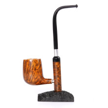 Muxiang Classic Cavalier Briar Wood Tobacco Pipe with Detachable Base