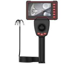 HD Articulating Industrial Endoscope Camera with 4-Way Steering & 5-Inch Screen for Car & Sewer Inspection