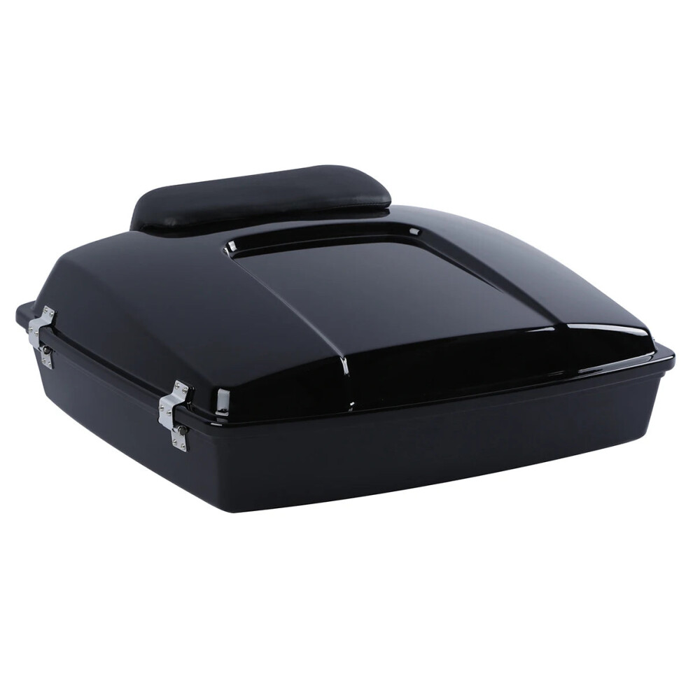 Sleek Razor Pack Trunk With Chopped Backrest For Harley Tour Pak Touring (1997-2013) Black 7445000573520