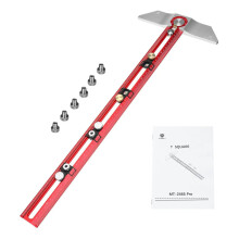 MT 2465 Pro Woodworking Scriber: Precision T-Square Ruler with Aluminum Alloy Hole Positioning Gauge