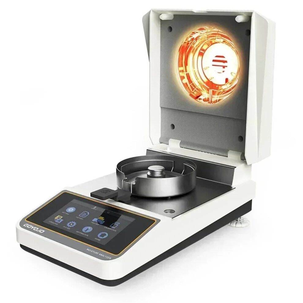 Precision Halogen Heating Moisture Meter Analyzer - 110G Capacity, 0.001G Accuracy For Tea, Grain, Feed, Corn, Food, And Plastic Testing 7445019475419