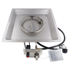 Stainless Steel Square Concave Propane Gas Brazier Heater - 480mm Low Pressure Stove System