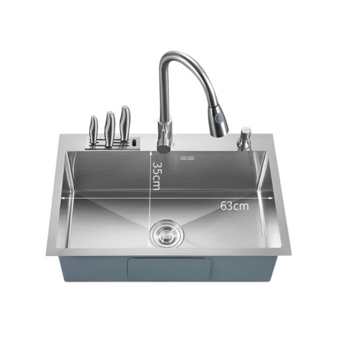 Brushed Metal Multi-Functional Commercial Kitchen Sink for Restaurants