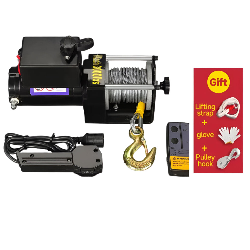 Heavy-Duty 4000Lbs Electric Recovery Winch Kit With Remote Control For Atv, Trailer, Truck, Car - 12V Dc Hoist For Mud, Beach, And Hauling 726084507852