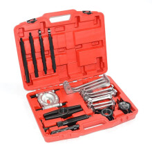 Heavy Duty Hydraulic Gear Puller Kit - Auto Car Repair Tool Set with Double Disc Removal, Two & Three Claw Pullers