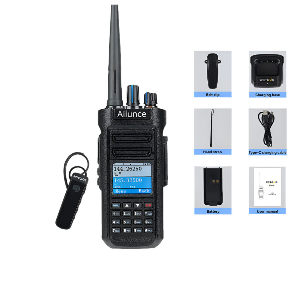 Ailunce Hd2 Dmr Walkie Talkie - Uhf/Vhf Ham Two-Way Radio, Ip67 Waterproof, Long Range Transceiver By Retevis 313040636604