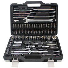 Comprehensive 82-Piece Auto Repair Tool Kit with Wrenches, Ratchet, Sockets, and Screwdrivers