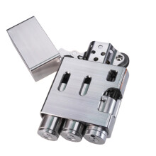 Sleek Stainless Steel Precision Fuel Lighter - Creative Kerosene Cigarette Lighter with Cartridge Filling Design