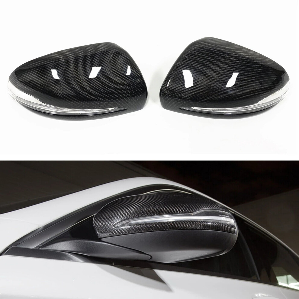 Mercedes-Benz Carbon Fiber Mirror Cover Replacement For C/E/S/Glc Class (W205/X205/W238/W222/W213) - Fits C63/S63/E63 Models (2014+) 313048919983