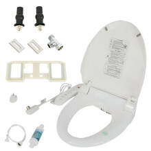 Elektrische bidet-toiletbril met verwarmd antibacterieel oppervlak, dubbele sproeiers en automatische spoelfunctie