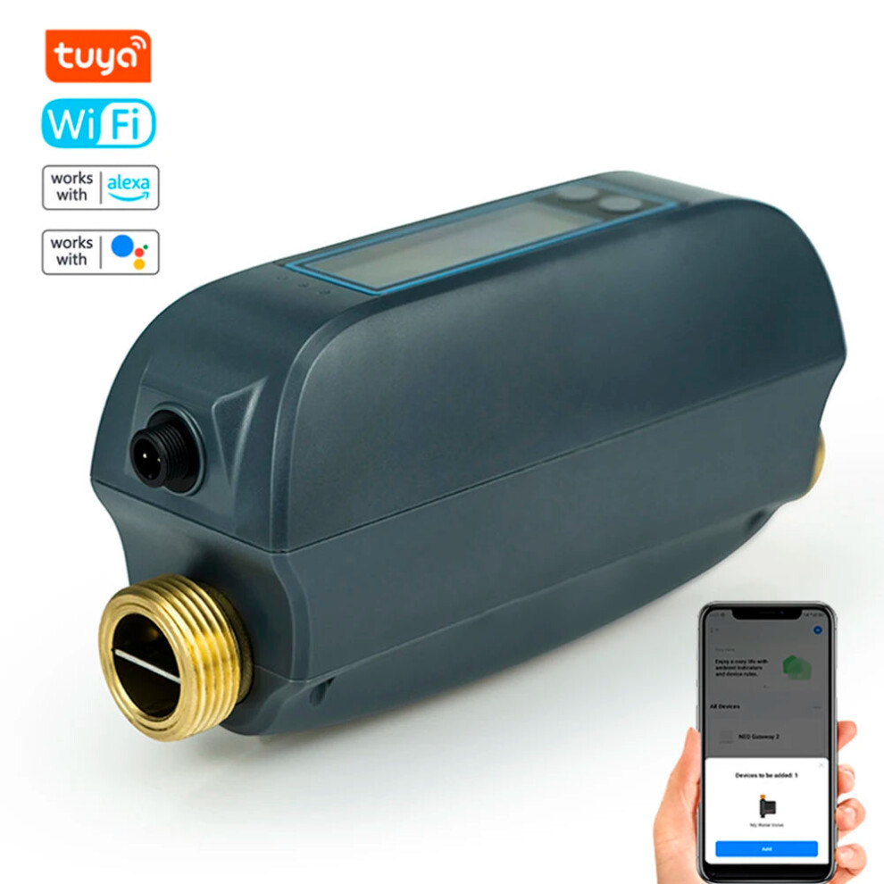 Smart Wifi Water Valve With Dual Band Flowrate Meter & App/Voice Control For Alexa & Google Assistant 313113757731