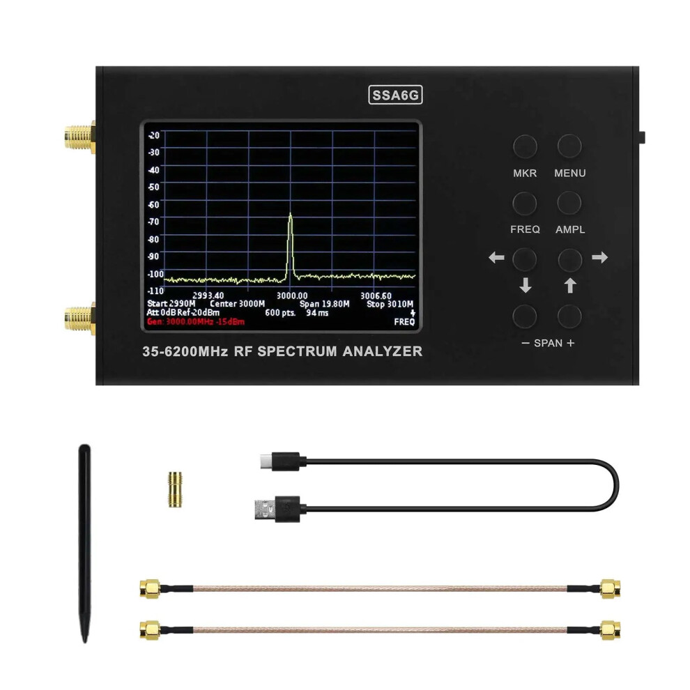 Hamgeek Ssa6g Rf Spectrum Analyzer & Multimeter With Touch Screen, 35Mhz-6200Mhz Range, Sa6 Spectrum Explorer 313035913994