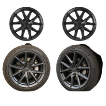 Tesla Model 3 18-Inch Wheel Hubcap Set - 4pcs Full Rim Cover Replacement Accessories (2023)