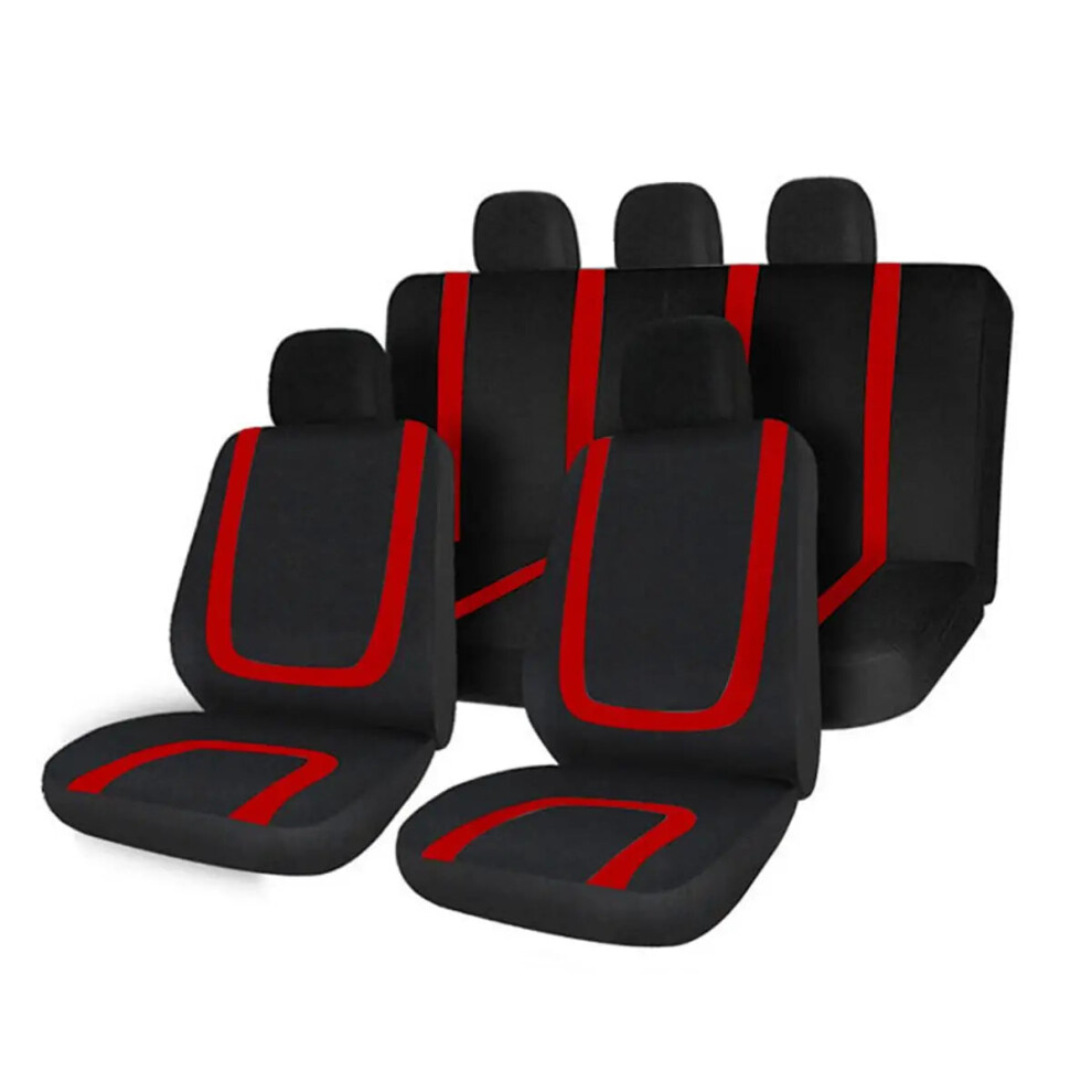 9-Piece Universal Auto Seat Cover Set - Foldable Polyester Fabric For Cars, Trucks, Vans, And Suvs 313090027049