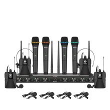 8-Channel UHF Wireless Microphone System - Handheld & Lavalier Options for Unlimited Mic Use, I for Stage & Conference
